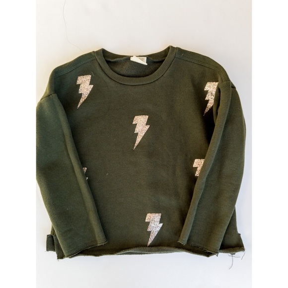 Zara Size 7 Sweatshirt with lighting bolt - Picture 1 of 1